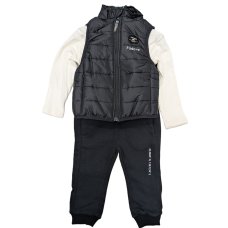 G11321TOD: Boys Quilted Gilet, Top & Jog Pant Outfit (2-4 Years)